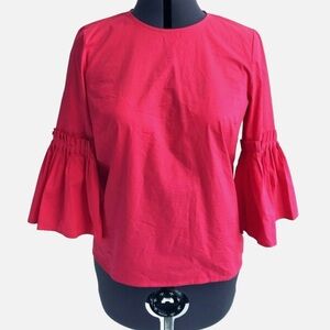 Women's Red Bell Sleeve Top
